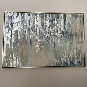 Abstract Drip Wall Art Canvas, with frame 41 1/2 x 61 1/2